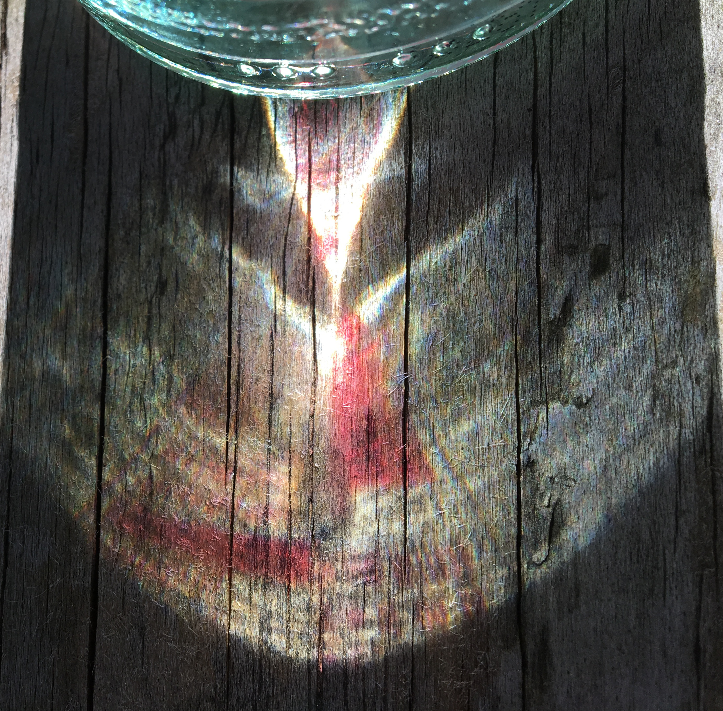 Sunlight Through Glass Bottle